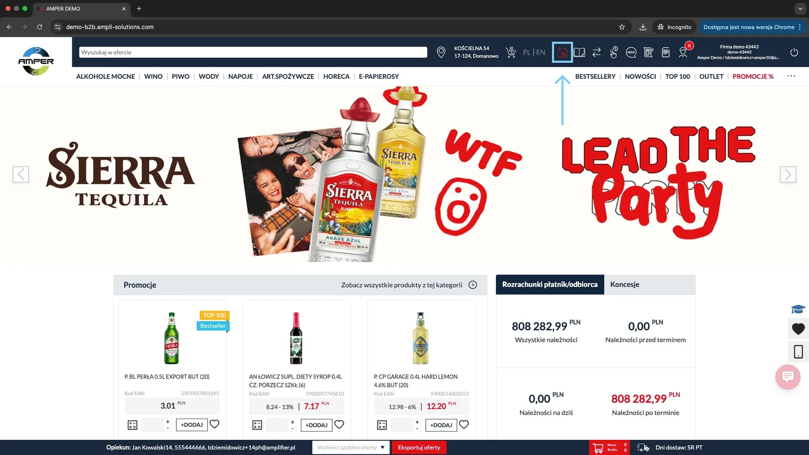 Zrzut ekranu – Dodawanie promocji z listy