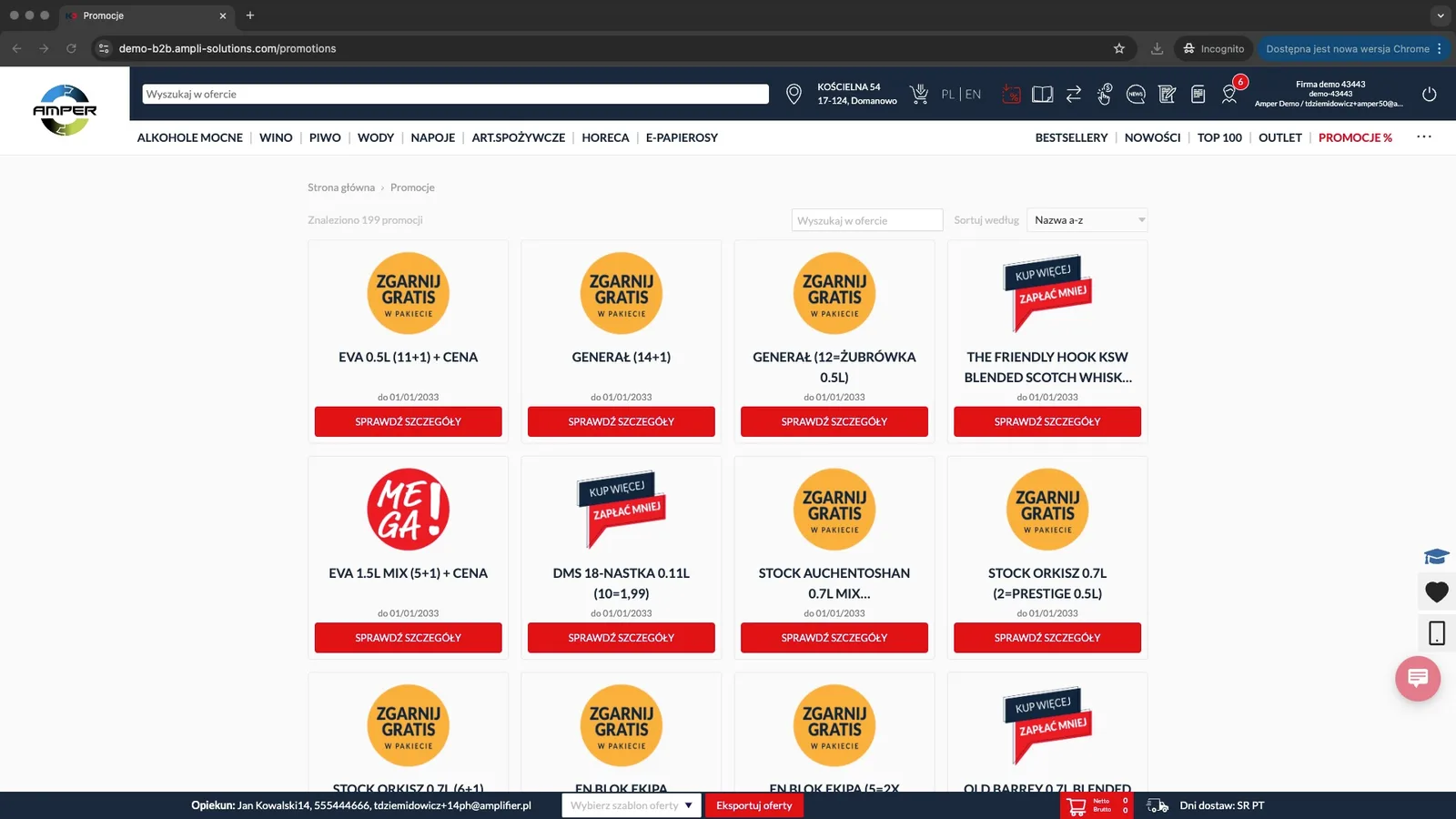 Zrzut ekranu – Dodawanie promocji z listy