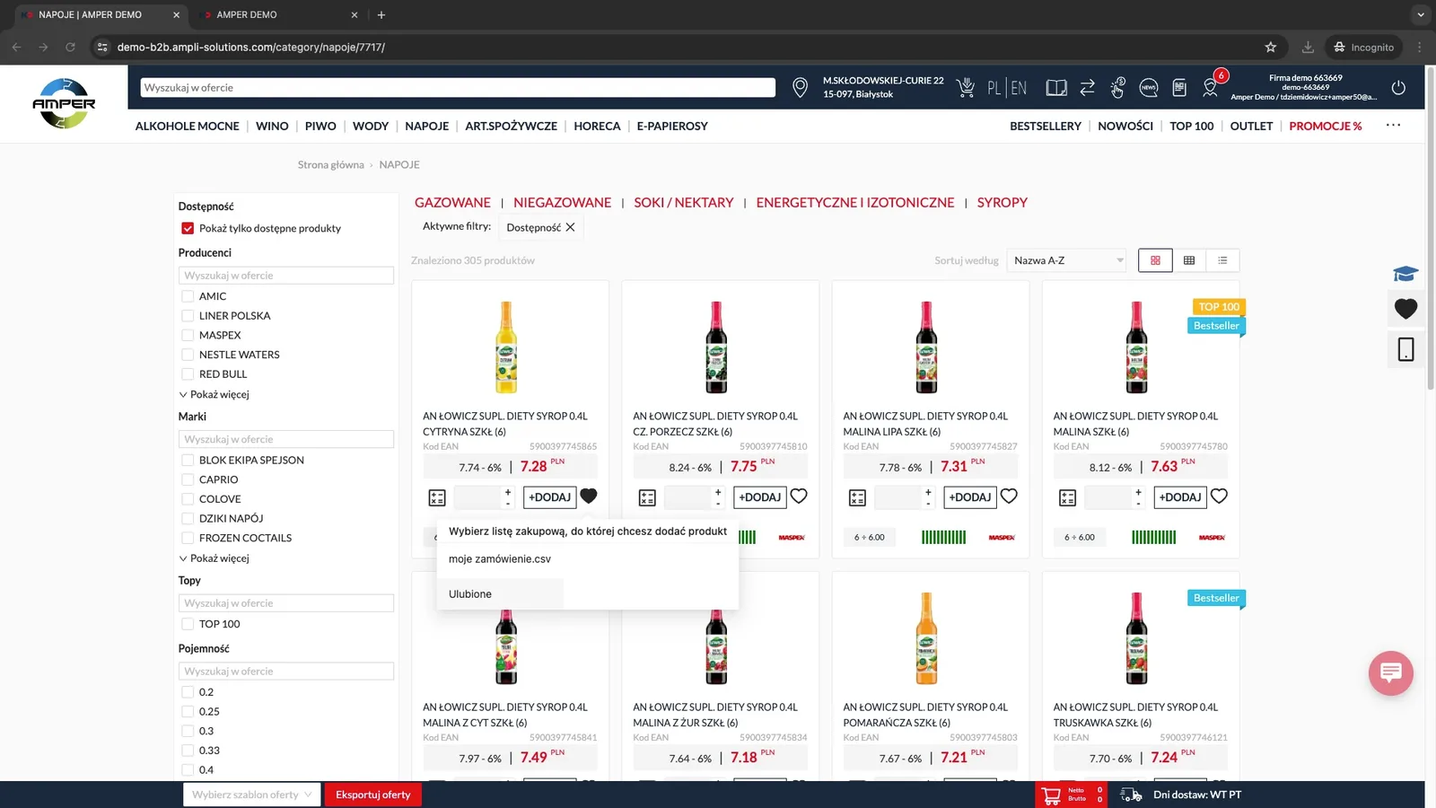 Zrzut ekranu – Dodawanie produktów