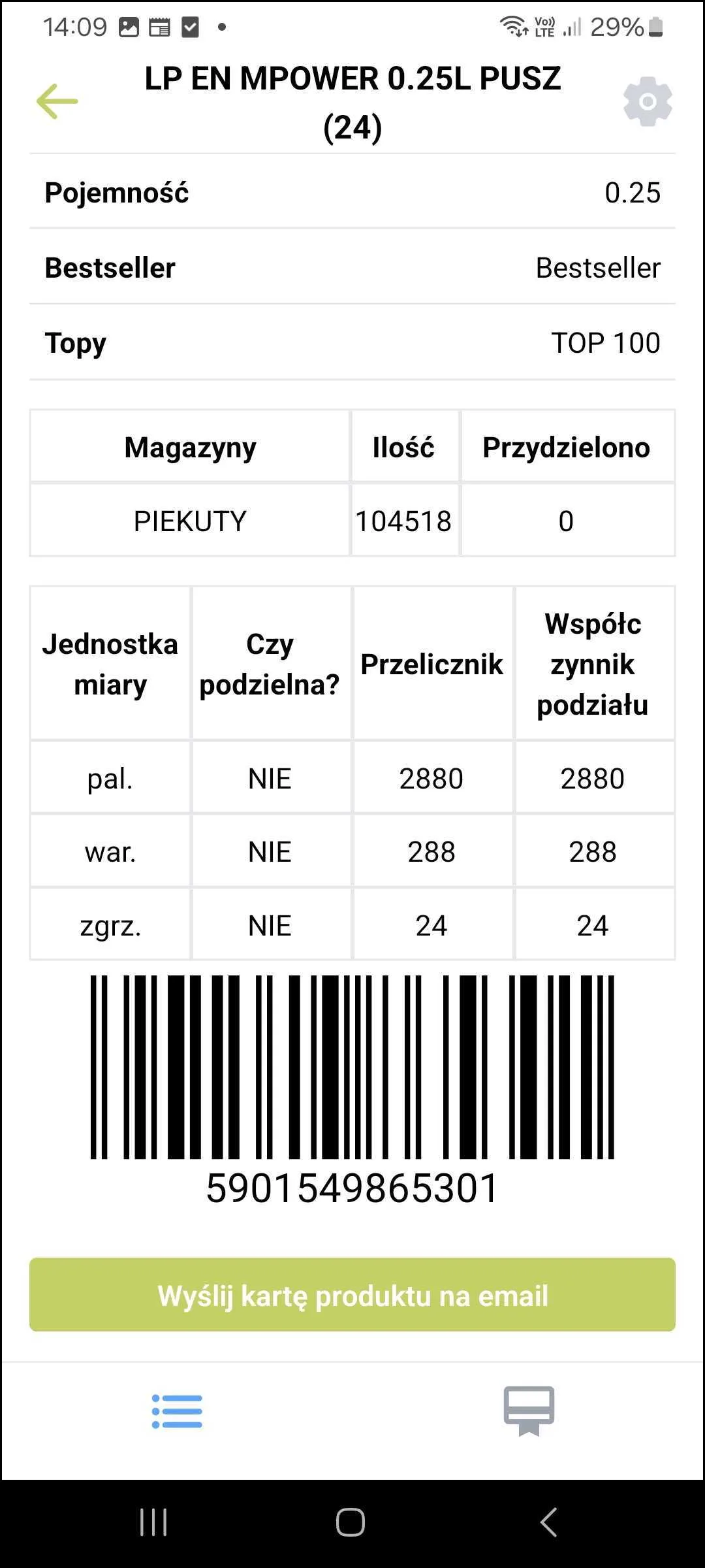 Zrzut ekranu – Szczegóły towaru - karta produktu
